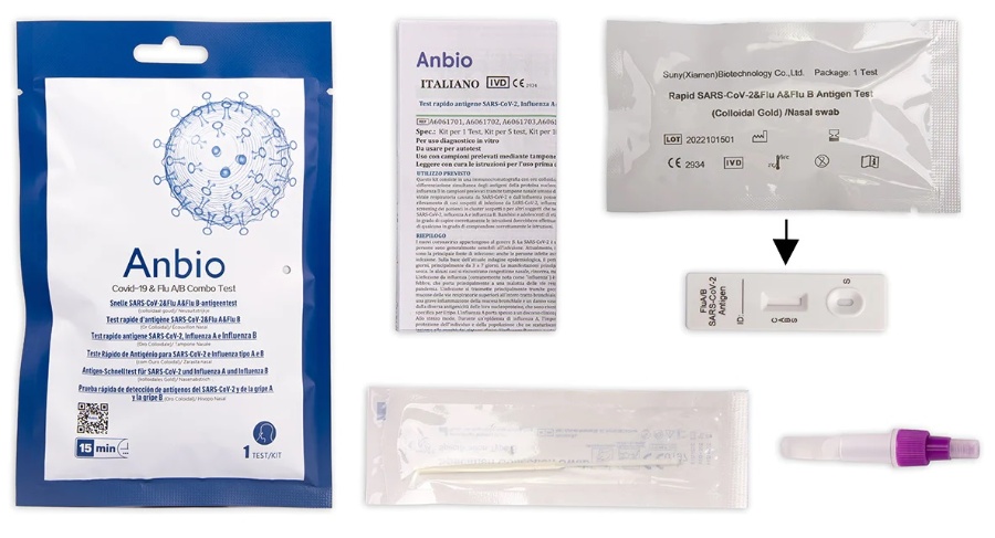 ANBIO COMBO TEST (COVID-19 + INF. A/B) 1T