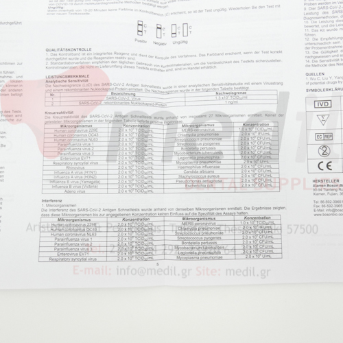 SARS COV-2 ANTIGEN BOSON 20T (ΡΙΝΙΚΟ-ΦΑΡΙΓΓΥΚΟ)