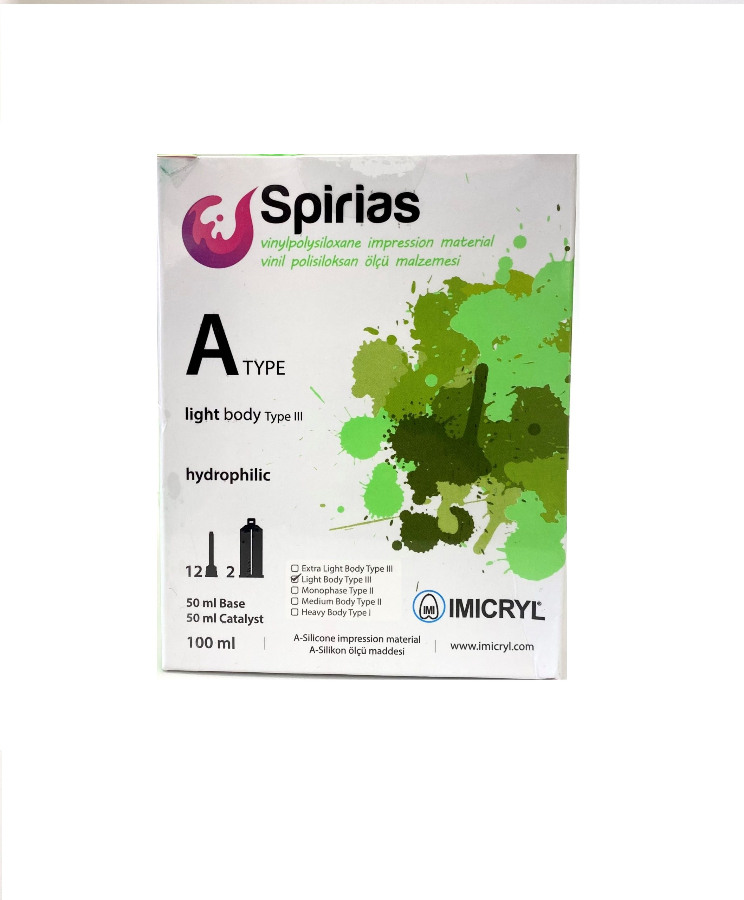 SPIRIAS POLYVINYL SILOXANE LIGHT BODY LOW VISCOSITY 2x50ml (PSS03)