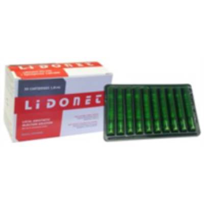 Lidocaine hydrochloride 2% + Epinephrine 1:80.000 Inj.Sol. Cartr. x 1.8ml 